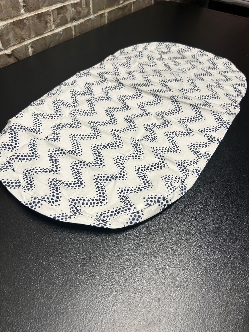 Pottery Barn Kids Baby Bassinet Sheet Pad Cover Blue Polka Dot Stripe